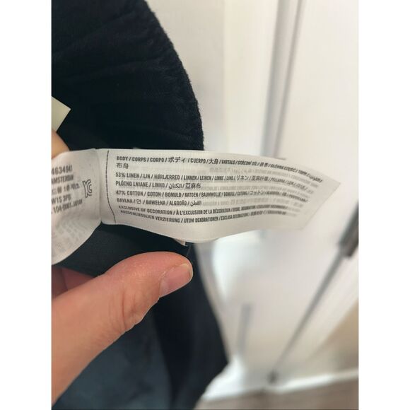 Abercrombie & Fitch black sz M linen wide leg pants w stretchy back linen & cott - Picture 7 of 7